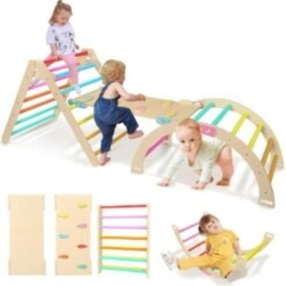 Joc Montessori, Triunghi Pikler,rampă multifuncțională și arcadă de echilibru demo